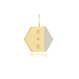 Side Pave Hexagon Charm