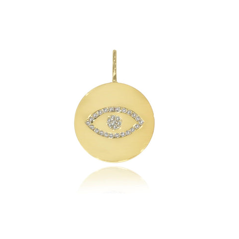 Diamond Evil Eye Disc Charm