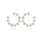 Small Multi Shape Diamond Statement Swirl Earrings