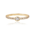 Solitaire Bezel Diamond Pave Ring