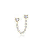 Two Bezel Solitaire Diamond Chain Earring