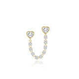 Two Bezel Solitaire Diamond Chain Earring