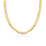 Large Solitaire Golden Square Necklace