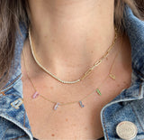 Pave Rainbow Dangling Name Necklace