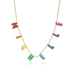 Pave Rainbow Dangling Name Necklace