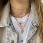 Solitaire Diamond Heart Paperclip Necklace