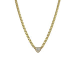 Bezel Heart Diamond Cuban Necklace