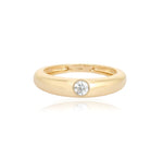 Petite Solitaire Diamond Dome Ring