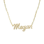 Diamond Name Paperclip Necklace