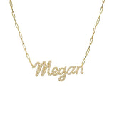 Diamond Name Paperclip Necklace