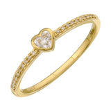 Petite Solitaire Bezel Diamond Pave Ring