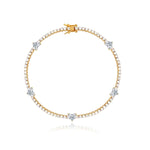 Five Diamond Heart Tennis Bracelet