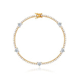 Five Diamond Heart Tennis Bracelet