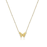 Striped Butterfly Diamond Necklace