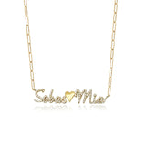 Two Pave Names Gold Charm Necklace