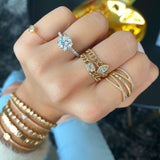 Double Twist Baguette Ring