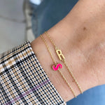 Mini Enamel Initial Chain Bracelet