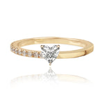 Half Pave and Half Gold Solitaire Ring