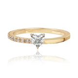 Half Pave and Half Gold Solitaire Ring