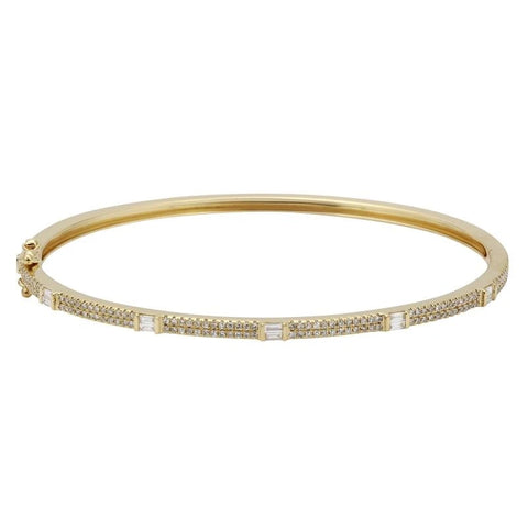 Slim Pave and Baguettes Bangle