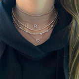 Large Diamond Heart Paperclip Necklace