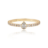 Solitaire Bezel Diamond Pave Ring