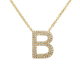 Double Row Pave Initial Necklace