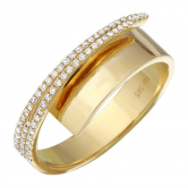 Gold Band and Pave Wrap Ring