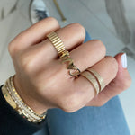 Thick Striped Gold Ring