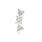 Three Diamond Climber Earrings (SINGLE)