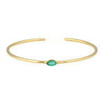 Solitaire Gemstone Cuff Bangle