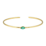 Solitaire Gemstone Cuff Bangle