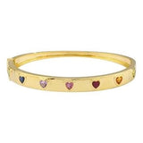 Bezel Gemstone Heart Bangle