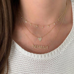 Diamond Modern Heart Necklace