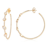 Multi Shape Pave Hoop Earrings