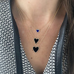 Stone Pave Modern Heart Necklace