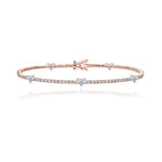 Five Diamond Heart Tennis Bracelet