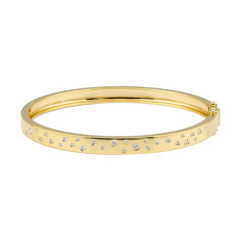 Scattered Diamonds Gold Bangle