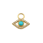 Turquoise Evil Eye Huggie Charm