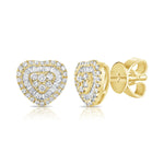 Heart Baguette and Pave Earrings