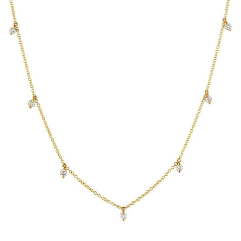 Seven Dangling Diamonds Necklace