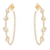 Multi Shape Pave Hoop Earrings