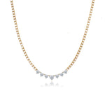 Seven Center Heart Diamonds Tennis Necklace