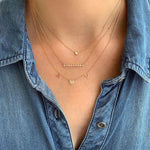 Tilted Baguette Bar Necklace