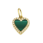 Small Pave Outline Stone Heart Charm