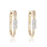 Two Diamonds Oval Hoops