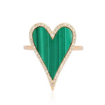 Pave Outline Modern Heart Stone Ring