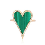 Pave Outline Modern Heart Stone Ring