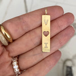 Cutout Personalized Pave Plate Charm