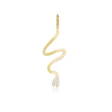 Wiggly Pave Initial Gold Charm